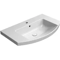 Sapho GSI Pura - Lavabo 80x50 cm, con sfioratore, foro per rubinetto, ExtraGlaze, bianco 8644111