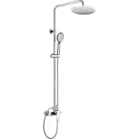 Sonstige Verlage Miscelatore per doccia Mereo Dita con piatto doccia rotondo sottile, acciaio inox - CBE60104SCD