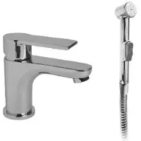 Sonstige Verlage Mereo Dita - Miscelatore lavabo con doccetta bidet, cromato CBE10105D