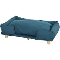 PawHut Divano per cani , divano per animali domestici con cuscini, cuccia per cani con design rialzato, blu