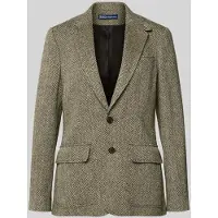Ralph Lauren per donna. 211891070002 Blazer monopetto in tessuto a spina di pesce grigio-verde (40), Casual, Lino, Classico