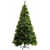 HOMCOM Albero di Natale artificiale 830-137, 505 rami spessi, autentico, con supporto in metallo, PET, verde, 90 x 210 cm