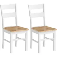 HOMCOM Set da 2 sedie da sala da pranzo, sedie da cucina con schienale, sedie senza braccioli in rovere