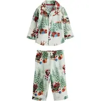 Next Pigiama marrone / verde / rosso / bianco