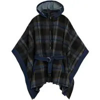 Desigual , poncho in denim a quadri, Poliestere, Marrone, U