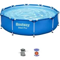 Bestway Piscina autoportante Steel Pro, 305 x 76 cm, rotonda, capacità 4678 litri, con pompa filtro