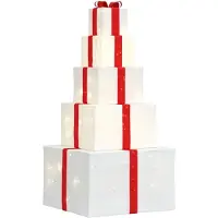 vidaXL decorazione natalizia confezione regalo 250 LED bianco caldo