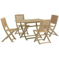 vidaXL Set da pranzo da giardino 5 pezzi in legno massiccio di acacia
