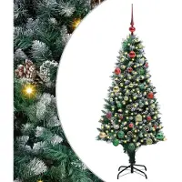 vidaXL Albero di Natale artificiale con 150 LED con supporto Verde 150 cm