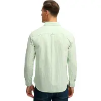Superdry per uomo. M4011100A Camicia Oxford verde preppy (L), Casual, Cotone, Classico, Manica lunga