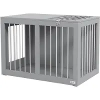PawHut Gabbia per cani , gabbia per animali domestici, cuccia per cani, trasportino per cani, grigio