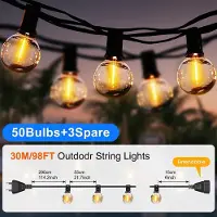 StarTech.com Catena luminosa a LED G40 – Illuminazione per esterni – 30 metri – 50 lampadine LED – Grado di protezione IP44 – 220 V – Ideale per giardino, balcone e feste