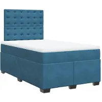 vidaXL Letto a molle con materasso blu 120x200 cm in velluto