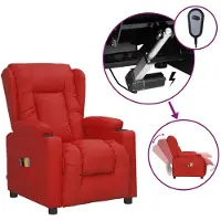 vidaXL Sedia da massaggio elettrica in Pelle finta rosso vino