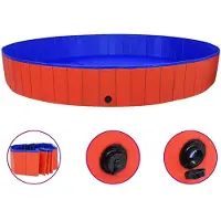 vidaXL Piscina pieghevole per cani, rossa, 300x40 cm, in PVC