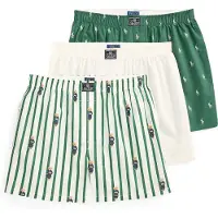 Ralph Lauren per uomo. 714830273051 Set di 3 boxer in cotone verde, bianco (L), Casual