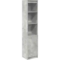 vidaXL Highboard grigio cemento 37,5x35x180 cm materiale a base di legno