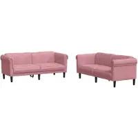 vidaXL Set di divani 2 pz. Set di divani in velluto rosa
