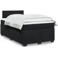 vidaXL Letto a molle con materasso nero 120x190 cm in velluto