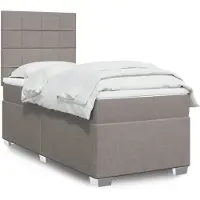 vidaXL Letto a molle con materasso Taupe 80x200 cm in tessuto