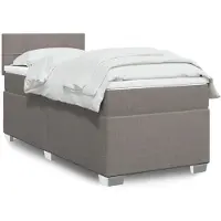 vidaXL Letto a molle con materasso Taupe 90x190 cm in tessuto