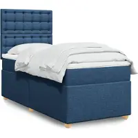 vidaXL Letto a molle con materasso blu 90x190 cm in tessuto