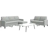 vidaXL Set divano 3 pezzi con cuscini in velluto grigio chiaro