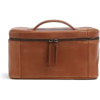 The Chesterfield Brand Wax Pull Up Borsa da toilette Vera Pelle 29 cm marrone
