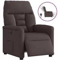 vidaXL Poltrona relax elettrica in tessuto marrone scuro