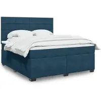 vidaXL Letto a molle con materasso blu 180x200 cm in velluto