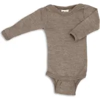Engel Baby Bodysuit Long Sleeve with Press Studs on Shoulder Intimo lana merinos Bambini (62/68, marrone)