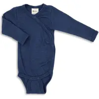 Engel Kids' Wraparound Bodysuit L/S Intimo lana merinos Bambini (62/68, blu)