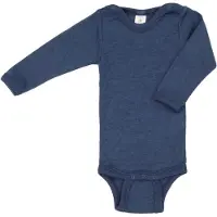 Engel Baby Bodysuit Long Sleeve with Press Studs on Shoulder Intimo lana merinos Bambini (86/92, blu)