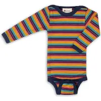 Engel Baby Long-Sleeved Bodysuit with Press Studs, Striped Bambini (62/68, variopinto)