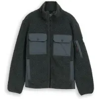 Tom Tailor Giacca di pile grigio basalto / verde scuro