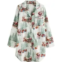 Next Camicia da notte écru / marrone / verde / rosso