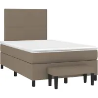 vidaXL Letto a molle con materasso Taupe 120x190 cm in tessuto