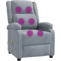 vidaXL Sedia da massaggio in tessuto grigio chiaro