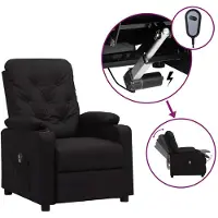 vidaXL Recliner elettrico in Pelle finta nera