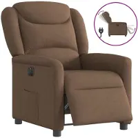 vidaXL Poltrona relax elettrica in tessuto marrone