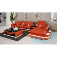 AEA Ledersofa mit USB Couch Wohnlandschaft Ecksofa Eck Sofa Garnitur Design Modern