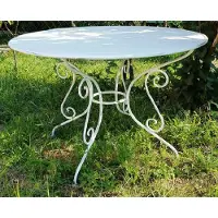 Casa Padrino Tavolo da giardino liberty bianco Ø 120 x H. 70 cm - Mobili da giardino nostalgici