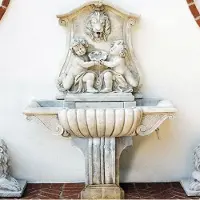 Casa Padrino Luxus Barock Wandbrunnen Grau 119 x H. 158 cm - Italy