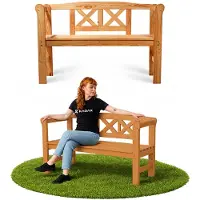 Kadax Panca da giardino , cassapanca da 120x47x81,5 cm in fibra di legno (119 cm/marrone/X)