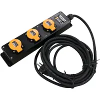 Kippers Rijssen Professionale IP44 Presa Multipla Con Cavo Da 5 Metri 3 x 1,5 mm