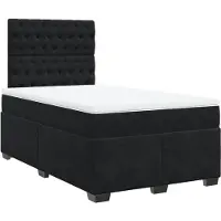 vidaXL Letto a molle con materasso nero 120x190 cm in velluto