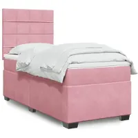 vidaXL Letto a molle con materasso rosa 100x200 cm in velluto