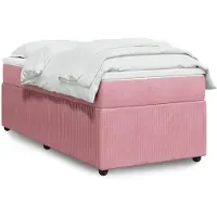 vidaXL Letto a molle con materasso rosa 80x200 cm in velluto