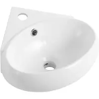 CERANO - Lavabo in Vetroceramica - da appoggio, angolare - Livia - bianco lucido - 41x39,5 cm
