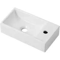 CERANO - Lavabo in Vetroceramica Giovanni, da appendere a destra - bianco lucido - 41x22,5 cm